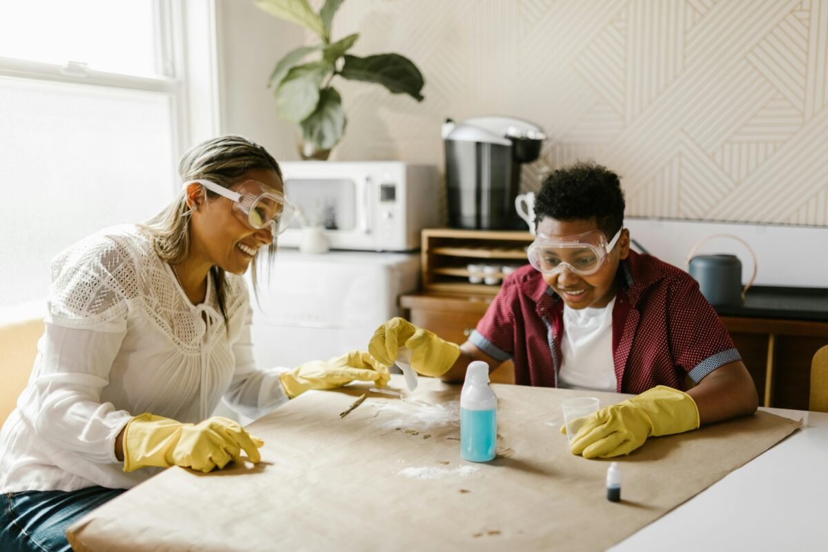 A parent and child engaged in a positive learning experience, illustrating the benefits of homeschooling in South Africa
